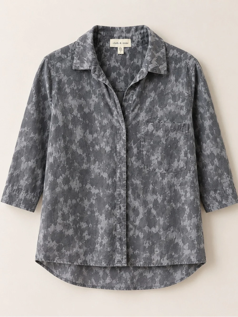 Anthropologie Cloth & Stone Gray Button-Down Shirt S